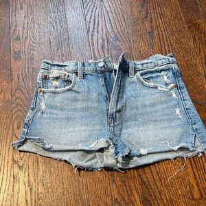 Abercrombie & Fitch Blue Distressed Jean Shorts